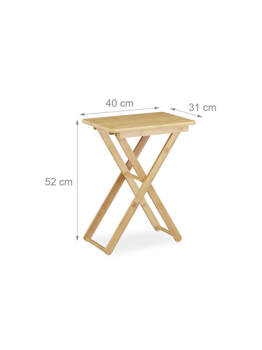 Tisch für kleine Außenbereiche aus Bambus Zusammenklappbar 40x31cm
