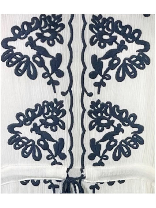 Καλοκαιρινό Maxi Φόρεμα White, Grey