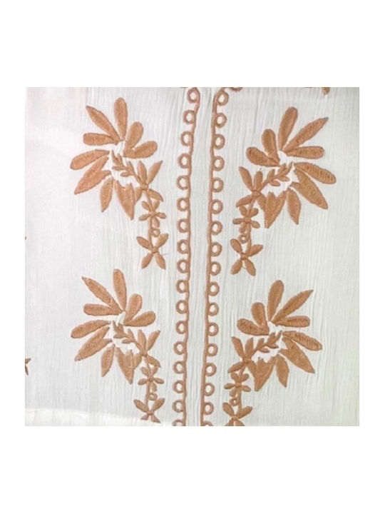 Καλοκαιρινό Maxi Φόρεμα White Crystal, Cream
