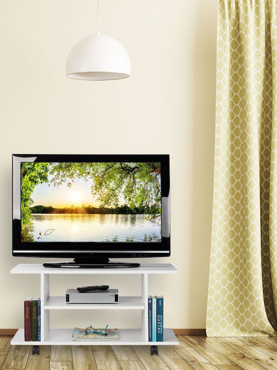 TV-Ständer mit Rädern Weiß M40xT80xH40cm
