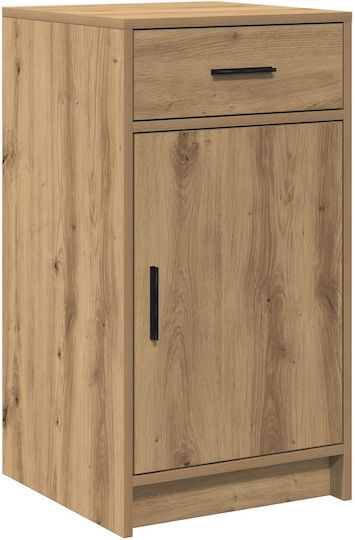 Floor-standing Bedroom Makeup Table Wooden Oak Processed Wood with Mirror 78.5x41x135cm