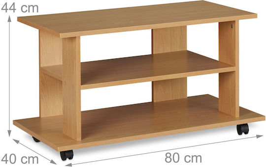 Stand TV cu Roți Natural L45xA80xÎ40cm