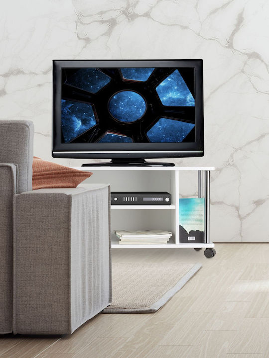 TV-Ständer mit Räder Weiß M41,5xT80xH40cm