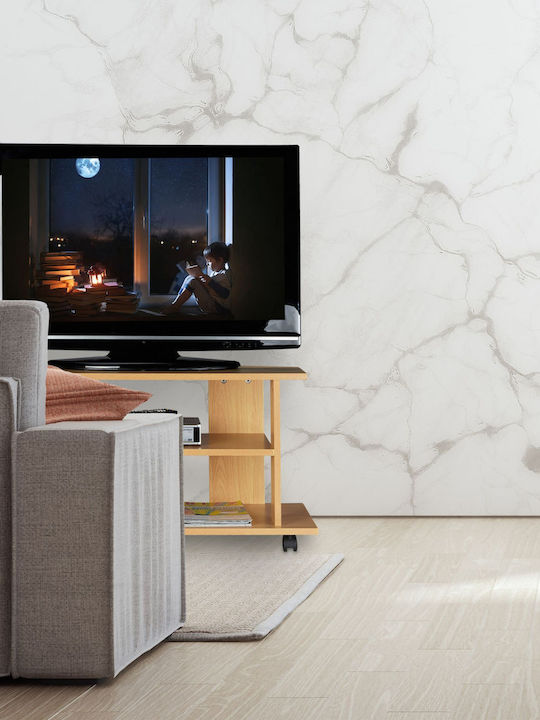 TV Stand with Wheels Natural M45xD80xH40cm