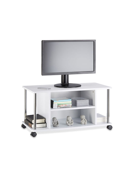 TV-Ständer mit Räder Weiß M41,5xT80xH40cm