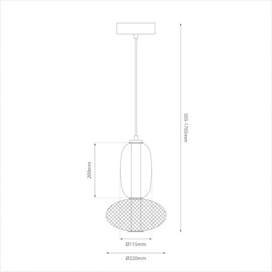Eko Light Κρεμαστό Φωτιστικό Μαύρο LED