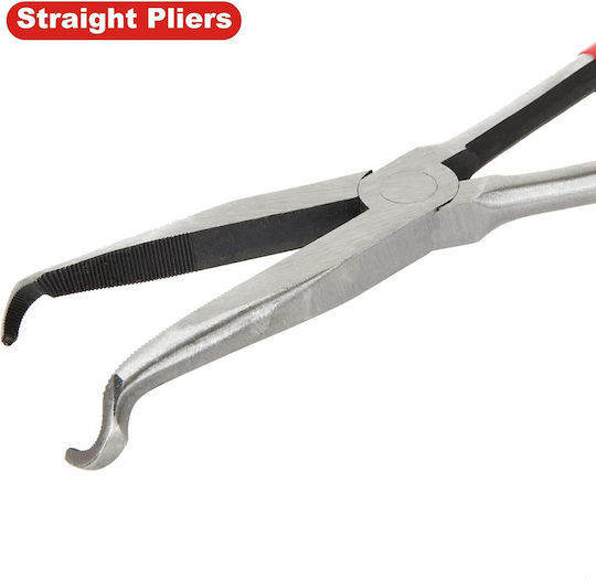 Set 4 Clești Profesionali Lungime 28 Cm – Clește Drept Clește Tip Ac 90° Clește Tip Ac 45° Clește pentru Coliere Furtun – Trusă de Reparații Auto Diy Cu Husă de Transport Onuvio