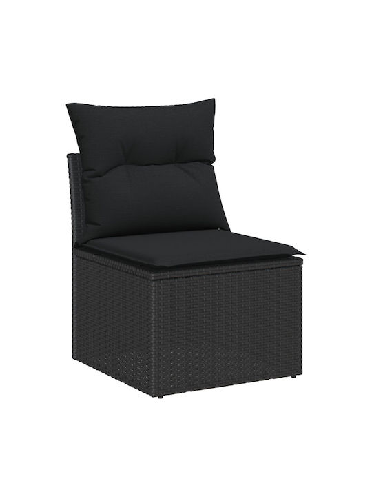 Garten- und Outdoor-Möbelsets Wohnzimmer Typsatz 7 Stück Schwarz mit Kissen