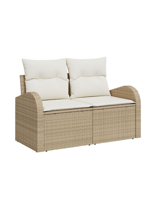 Garten- und Outdoor-Möbelsets Typsatz Wohnzimmer 9 Stück Beige mit Kissen