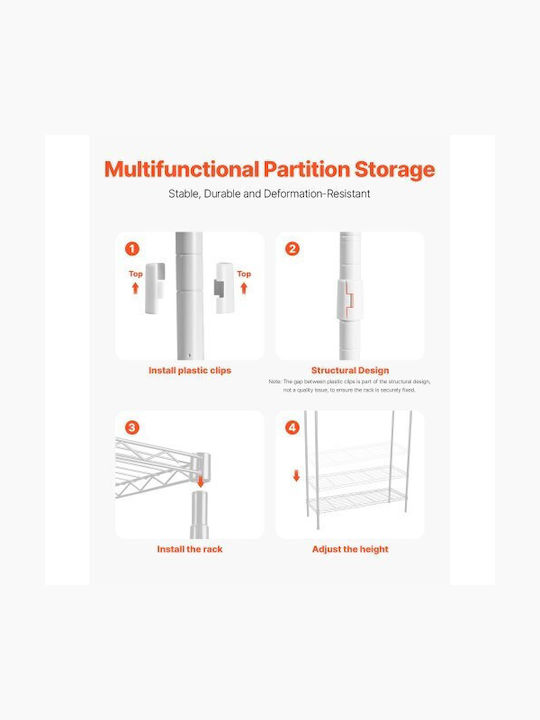 Vevor Wall Mounted Bathroom Shelf Metallic White