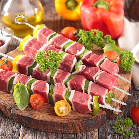 Set 20 Frigărui din Oțel Inoxidabil Grill Relaxdays 39 X 2.5 X 0.5 Cm Argintiu