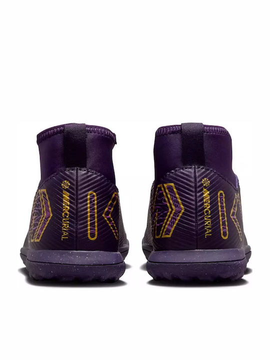 Детски Футболни Обувки Високи Mercurial Superfly 10 Club "Kylian Mbappé" с Гумена Подметка и Чорап Grand Purple / Pale Ivory