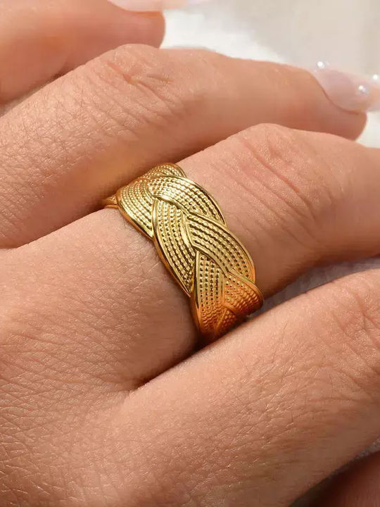 Set Rings made of Steel Gold Plated