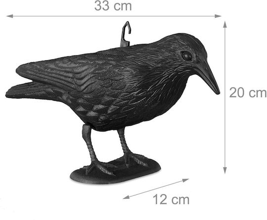 Set 3 Cărăbuși Sperie Păsări Relaxdays Plastic Dimensiuni 20 X 33 X 12 Cm Negru