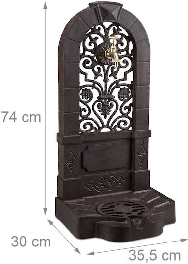 Ghiveci de Grădină cu Design Antic din Aluminiu Maro 74 X 35.5 X 30 Cm
