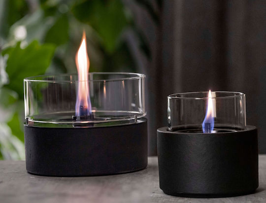 Tenderflame Laterne Glas Schwarz 13x17.5cm 1Stück