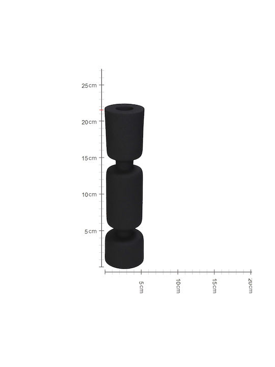 Kersten Candle Holder Metal in Black Color 6x6x22cm 1pcs
