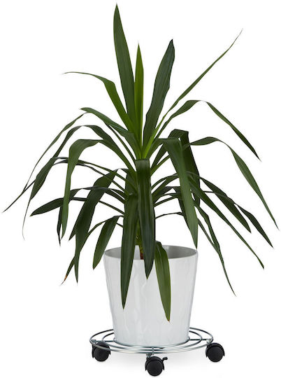 Suport mobil pentru ghiveci de flori, dimensiuni 6 x 32 x 32 cm Relaxdays