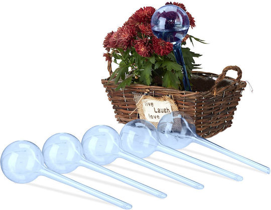 Set 6 Plant Watering Distributors Blue Clear Size 28 Cm Relaxdays