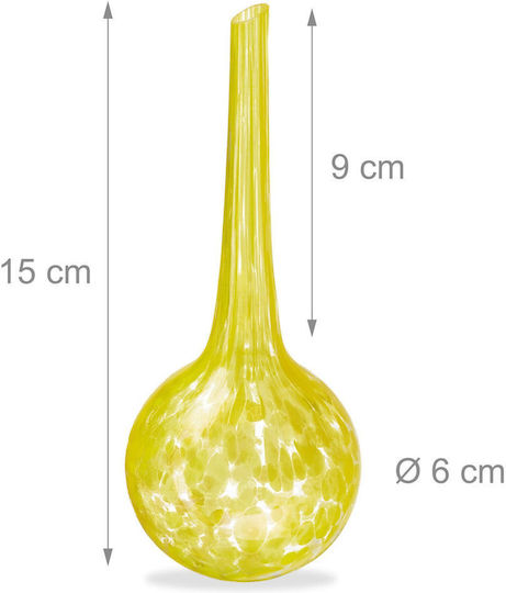 Set 2 Distribuitoare de Udare pentru Plante Galben Transparent Dimensiune 15 cm Relaxdays