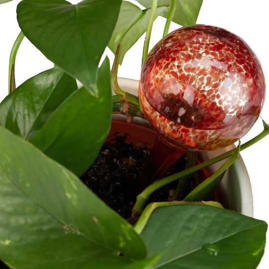 Set 2 Distribuitoare de Apă pentru Plante Roșu Transparent Dimensiune 15 Cm Relaxdays