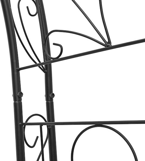 Arcadă Metalică pentru Grădină Flori Cățărătoare Negru 226 X 144 X 36.5 Cm Relaxdays