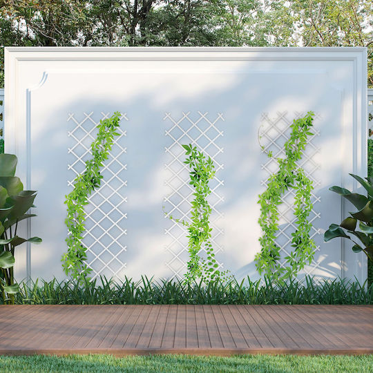 Set 3 Spaliere Extensibile pentru Plante Cățărătoare Plastic Relaxdays Dimensiuni 250 X 90 Cm Alb