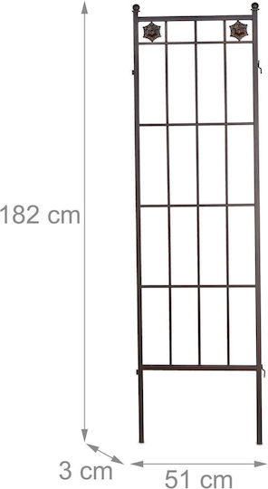 Set 2 Spaliere pentru Plante Căţărătoare Oțel Relaxdays Dimensiuni 182 X 51 X 3 Cm Maro