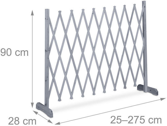 Spalier Extensibil pentru Plante Cățărătoare Relaxdays Lemn Dimensiuni Î x L 90 x 28cm Lungime 25-275cm Gri