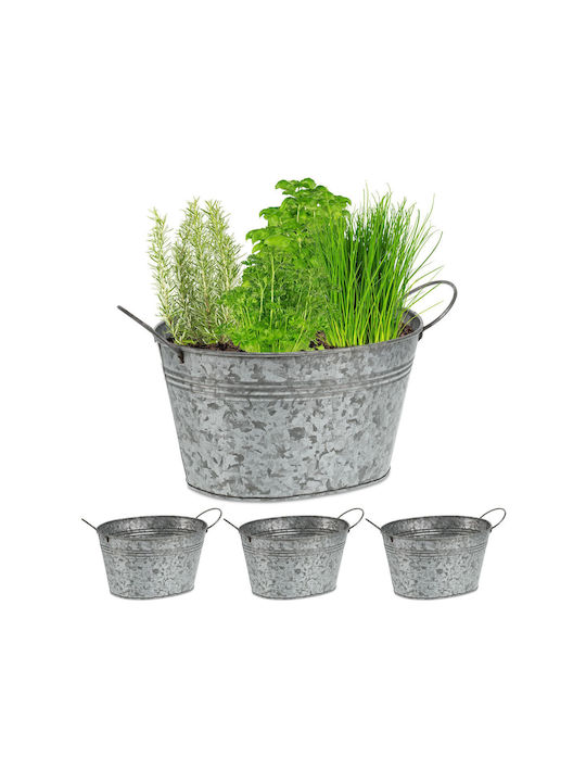 Set 4 Dekorative Pflanzgefäße Griff 15,5 x 29 x 17,5 cm Set 4 Dekorative Pflanzgefäße Griff 15,5 x 29 x 17,5 cm