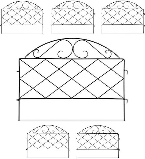 Set 4 Borduri Decorative Metalice pentru Grădină Flori 40 X 54.5 X 1 Cm Negru Set 4 Borduri Decorative Metalice pentru Grădină Flori 40 X 54.5 X 1 Cm Negru