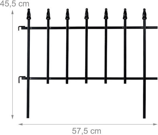 Set 4 Granițe Decorative din Metal pentru Grădină Flori 45.5 X 57.5 X 2.5 Cm Negru