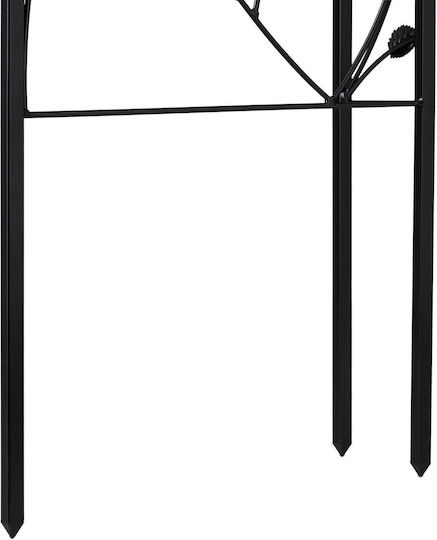Arcadă Metalică pentru Grădină Flori Cățărătoare Negru Dimensiuni 256 X 39 X 72 Cm Relaxdays