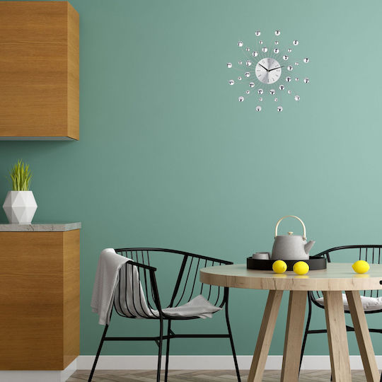 Wall Clock Silver Dimensions 50 X 50 X 4 Cm Relaxdays