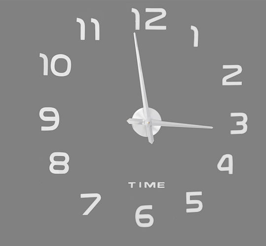 Wall Adhesive Clock 3d Numbers Silver Relaxdays
