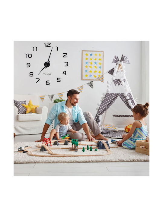Ceas de perete adeziv cu cifre 3D argintii Relaxdays