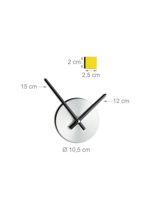 Mehrfarbige Wanduhr Klebend Maße 10,5 x 3,5 cm Relaxdays
