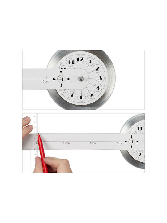 Mehrfarbige Wanduhr Klebend Maße 10,5 x 3,5 cm Relaxdays