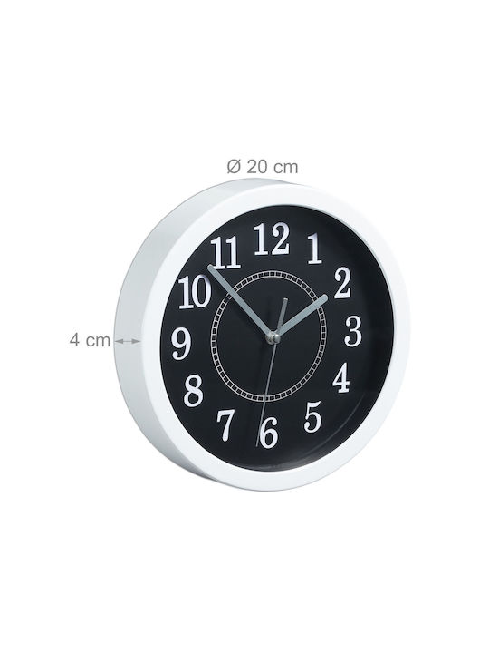 Wanduhr Weiß Durchmesser 20 cm Relaxdays