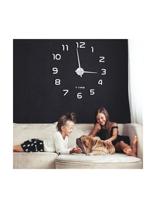 Wanduhr mit Klebeziffern 3D Zahlen Schwarz Relaxdays