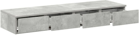 vidaXL Bettkasten aus Holz Gray 120x36.5x16.5cm