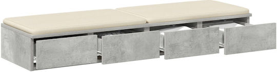 vidaXL Bettkasten aus Holz Gray 120x36.5x16.5cm