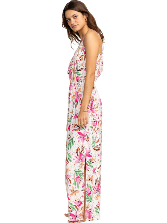 Happy Tropical Summer Maxi Dress Snow White