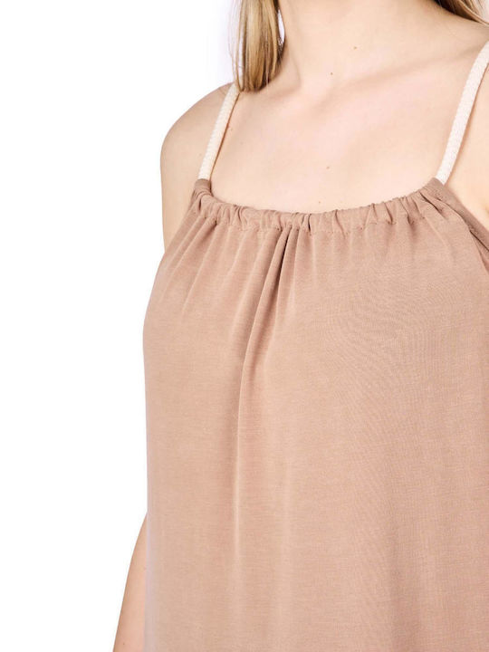 Καλοκαιρινό Maxi Φόρεμα Beige