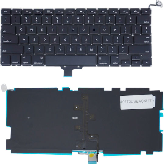 Tastatură laptop Apple Macbook Pro 13" A1278 cu iluminare de fundal Md102ll/a Md313ll/a Md314ll/a Mb466 Mb467 Mb990 Mb991 Mc371 Mc374 Mc375 Mc700 Mc723 Mc724 Md101 Md102 Md313 Md314 Versiunea SUA Cod tastatură neagră 40170usbacklit