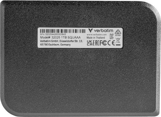 Verbatim Store 'n' Go Mini Diamond USB-C Външен SSD 1TB 2.5" Черен