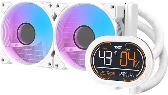 Darkflash DH240D Water Cooling AIO CPU With 2 Fans 120mm And ARGB Lighting White