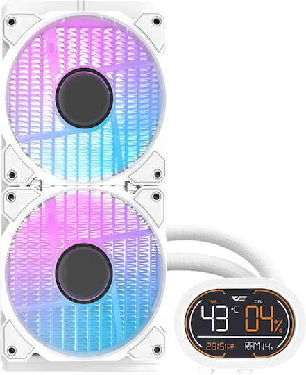 Darkflash DH240D Water Cooling AIO CPU With 2 Fans 120mm And ARGB Lighting White