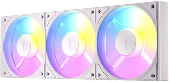 Antec Ventilator Pentru Carcasă C120R Lamă Inversată (1800rpm / 43.2cfm) cu Iluminare ARGB și Conexiune 3-Pin / 4-Pin PWM 3 Bucăți Albe