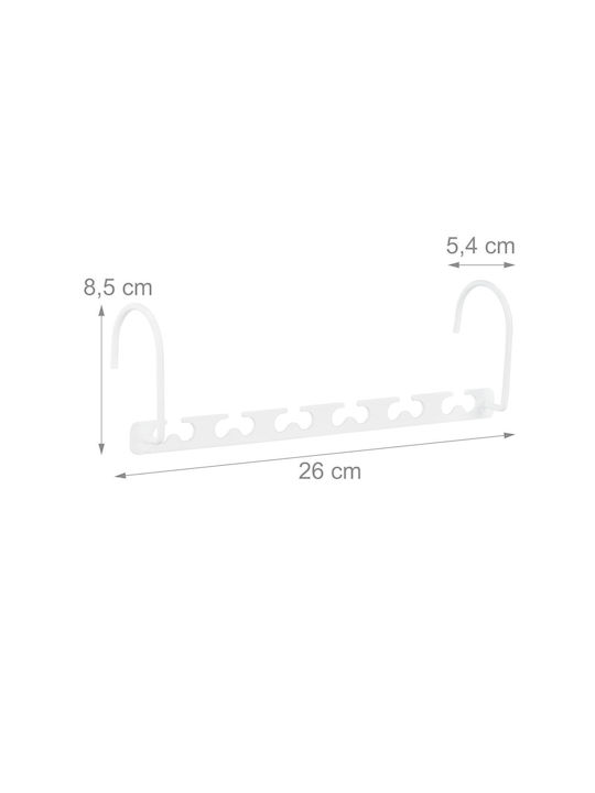 Set 6 Suporturi Pentru Umerașe Relaxdays Alb 8.5 X 26 X 5.4 Cm